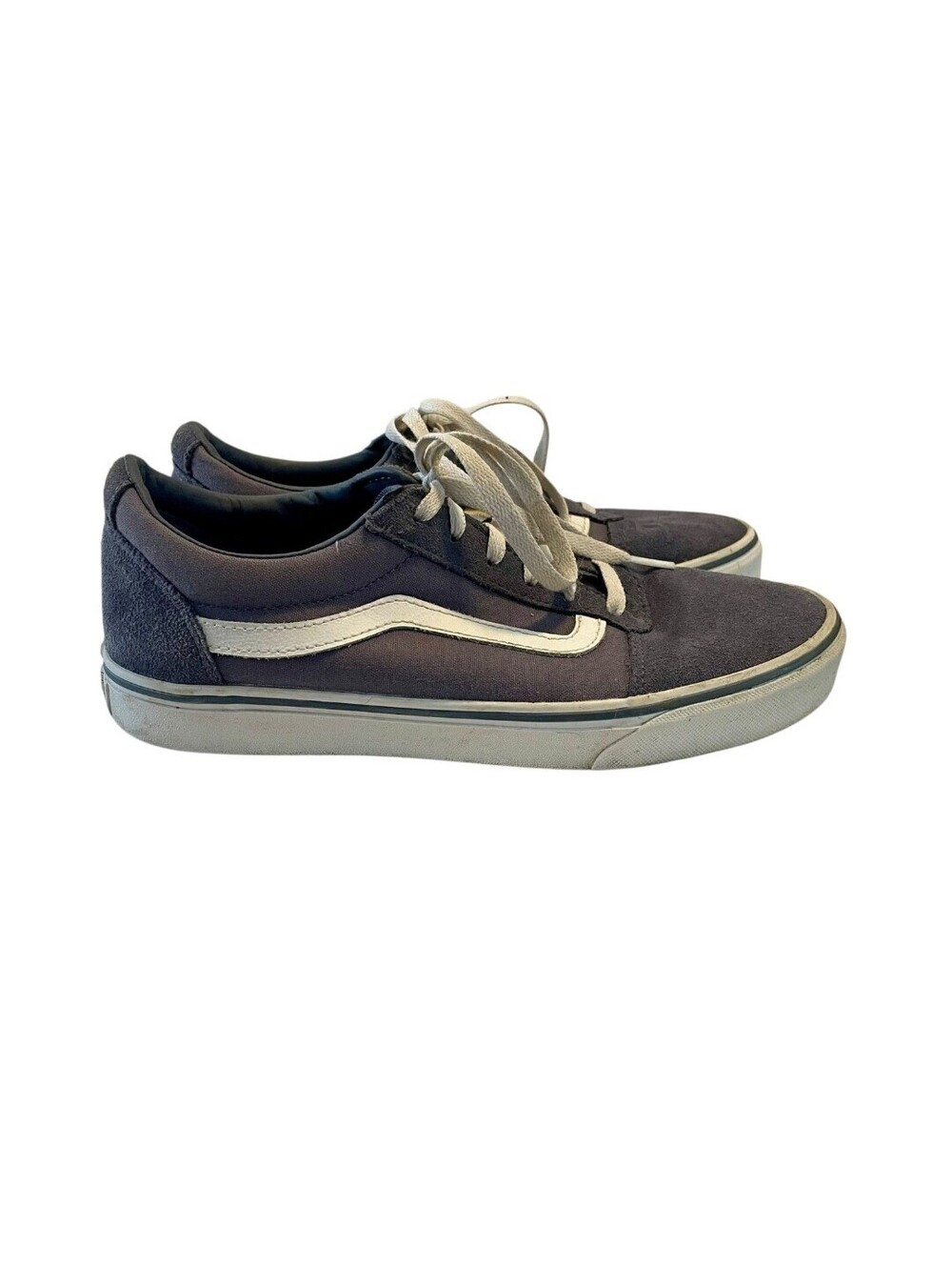 Vans Old Skool Shoes Womens 10 Blue White Low Top Skate Sneakers Suede Preowned